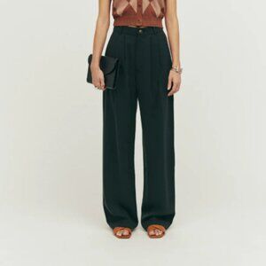 Reformation Mason Wide Leg Pants, Black, Size 4